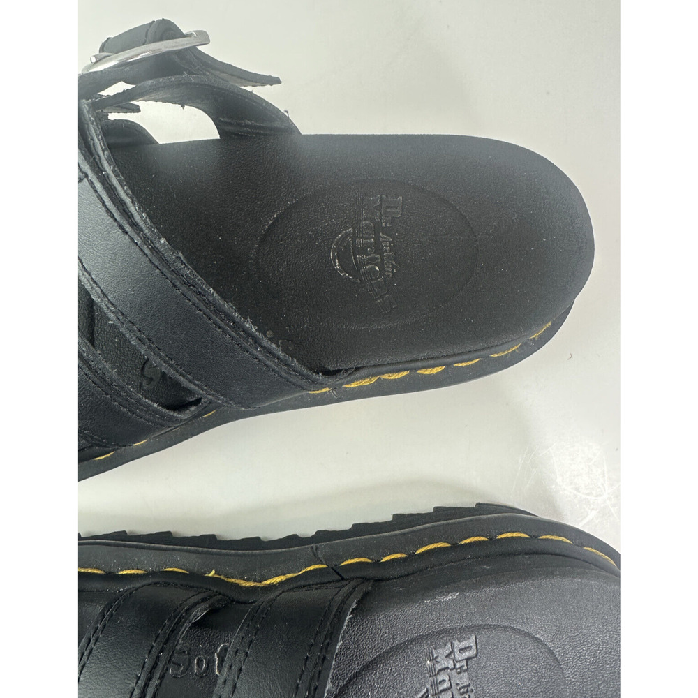 Dr Doc Martens Black Blaire Slides Buckle Strap Sandals Women's US Size 8 Shoes - Picture 8 of 16